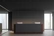 © ImageFlow - Grey and wooden reception desk in office interior