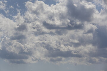 Wall Mural - white fluffy clouds in the blue sky.