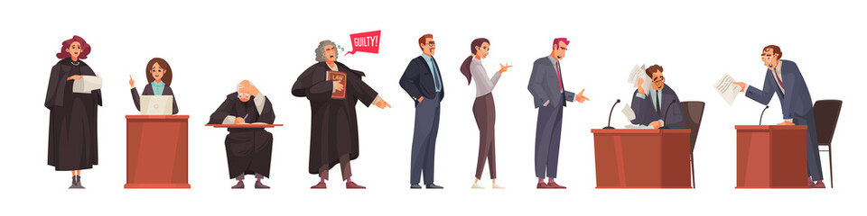 Sticker - Lawyer Doodle Characters Set