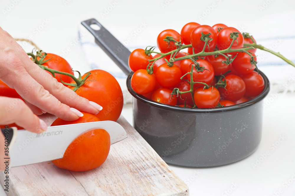 Obraz na płótnie Owoce i warzywa, pomidory w salonie