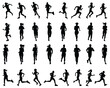 © NEXA - Silhouettes of running on a white background