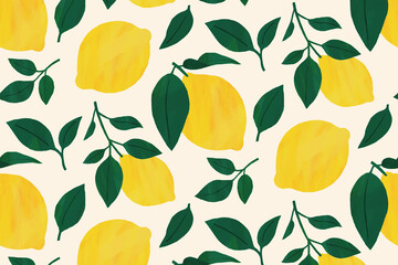 レモン　背景　パターン　素材　黄色