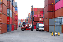 Container Handling Equipment In The Dock