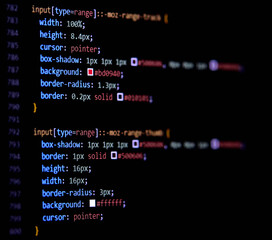 Leinwandbilder - Modern CSS3 cascade style sheet programming code for HTML coding.