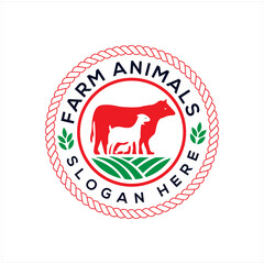 Wall Mural - Farm logo with animal