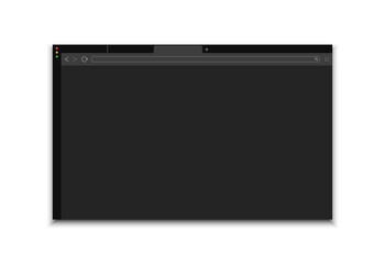 Poster - Web browser window dark ui template. Mockup web page window for computer.