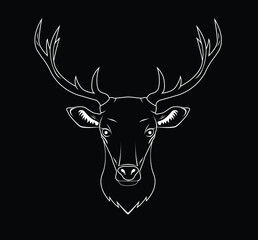 vector illustration of a deer head