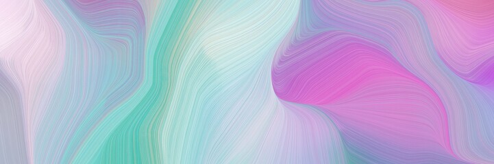 Poster - beautiful and smooth modern soft curvy waves background illustration with light steel blue, orchid and medium aqua marine color