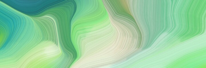 Leinwandbilder - beautiful and smooth elegant graphic background with dark sea green, light green and blue chill color. smooth swirl waves background design