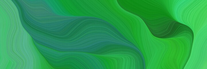 Poster - beautiful and smooth modern curvy waves background design with sea green, medium sea green and medium aqua marine color
