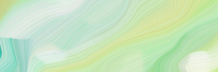 Poster - beautiful and smooth creative elegant graphic with tea green, tan and medium aqua marine color. modern soft swirl waves background illustration