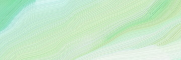 Poster - beautiful and smooth elegant graphic background with tea green, medium aqua marine and honeydew color. smooth swirl waves background design