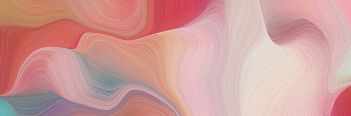 Wall Mural - beautiful and smooth dynamic elegant graphic. modern curvy waves background illustration with silver, baby pink and moderate red color