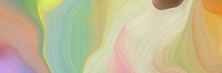 Poster - beautiful and smooth background elegant graphic with tan, peru and dark sea green color. modern soft swirl waves background design