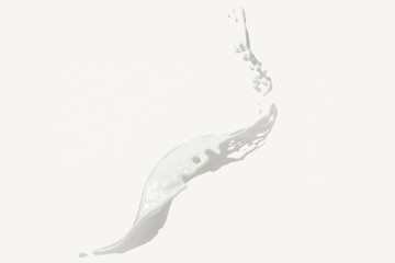 Sticker - Splashing milk with white background, 3d rendering.