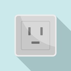 Sticker - Electric power socket icon. Flat illustration of electric power socket vector icon for web design