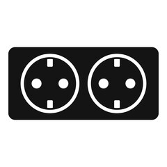 Poster - double wall power socket icon. simple illustration of double wall power socket vector icon for web d