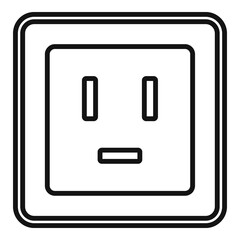 Poster - Electric power socket icon. Outline electric power socket vector icon for web design isolated on white background