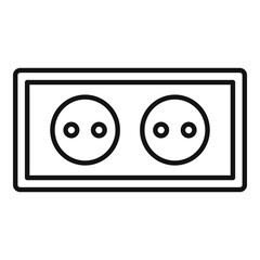 Poster - double power socket icon. outline double power socket vector icon for web design isolated on white b