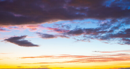 Wall Mural - twilight sky and cloud abstract background, colorful sunset, beautiful nature