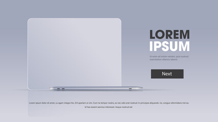 Poster - modern laptop in closed and top view realistic mockup gadgets and devices concept horizontal copy sp