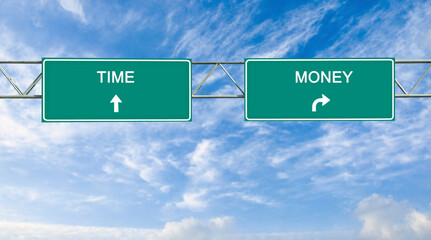 Poster - Road sign to money and time