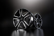 car alloy wheel, isolated on black. 3D rendering illustration.