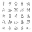 Diseases, icon set. Various symptoms of body disorders, medical signs, diagnosis linear icons. Line with editable stroke