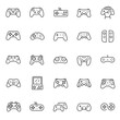 Gamepad, joypad, icon set. Gamepads. Video game controller, linear icons. Line with editable stroke