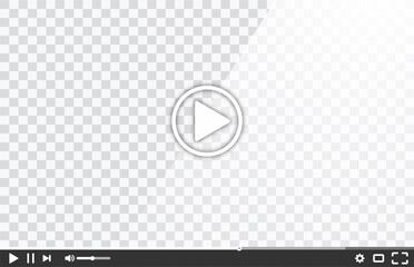 New video player window template for web or mobile apps isolated on transparent background. Flat style watching video online minimalistic page design. Vector illustration