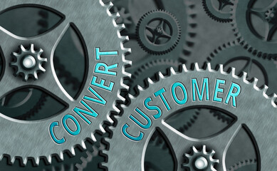 Poster - Handwriting text writing Convert Customer. Conceptual photo marketing tactics and strategy turning leads into buyer