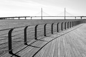 Canvas Print - Cable bridge in Saint Petersburg.