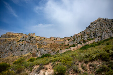 Castle of Acrocorinth in Peloponnese, of Greece