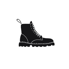 Wall Mural - Vector hand drawn doodle sketch black boot isolated on white background