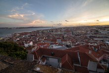 Overlooking The Red Roofs Of The Medieval City