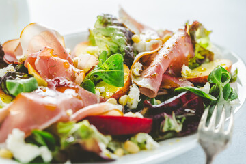 Sticker - Summer salad with ham, asparagus, eggs and cheese