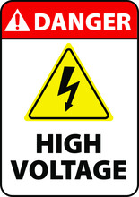 Danger High Voltage Warning Sign