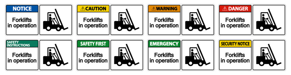 forklifts in operation Symbol Sign Isolate on transparent Background,Vector Illustration