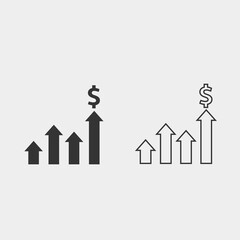 Leinwandbilder - business profit graph icon vector illustration for website and graphic design