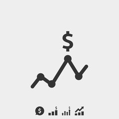 Leinwandbilder - business profit graph icon vector illustration for website and graphic design