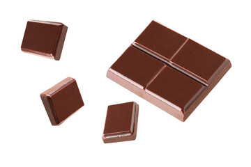 Poster - chocolate bar set isolated white background collection .Clipping path.