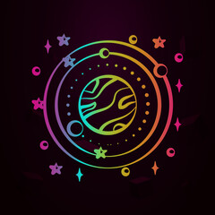 Aufkleber - Satellites of the planet nolan icon Simple thin line, outline vector of space icons for ui and ux, website or mobile application