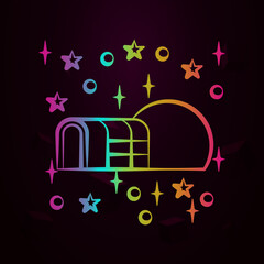 Aufkleber - Station nolan icon Simple thin line, outline vector of space icons for ui and ux, website or mobile application