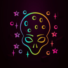 Aufkleber - Alien nolan icon Simple thin line, outline vector of space icons for ui and ux, website or mobile application