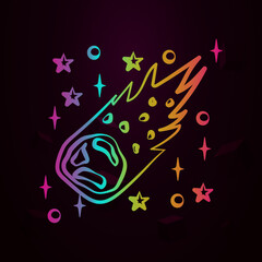 Aufkleber - Comet nolan icon Simple thin line, outline vector of space icons for ui and ux, website or mobile application