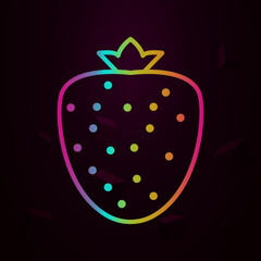 Aufkleber - Strawberry outline nolan icon Simple thin line, outline vector of fruit icons for ui and ux, website or mobile application