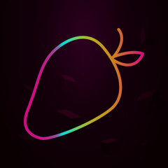 Aufkleber - Strawberry outline nolan icon Simple thin line, outline vector of fruit icons for ui and ux, website or mobile application