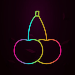 Aufkleber - cherry outline nolan icon Simple thin line, outline vector of fruit icons for ui and ux, website or mobile application