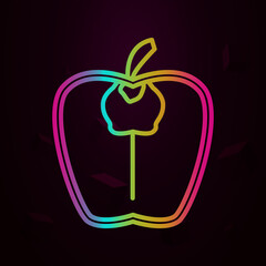 Poster - pepper in cut outline nolan icon Simple thin line, outline vector of fruit icons for ui and ux, website or mobile application