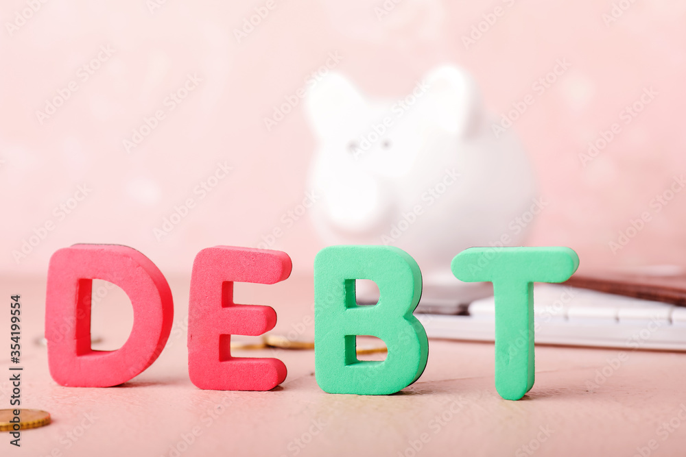 Word DEBT on color table